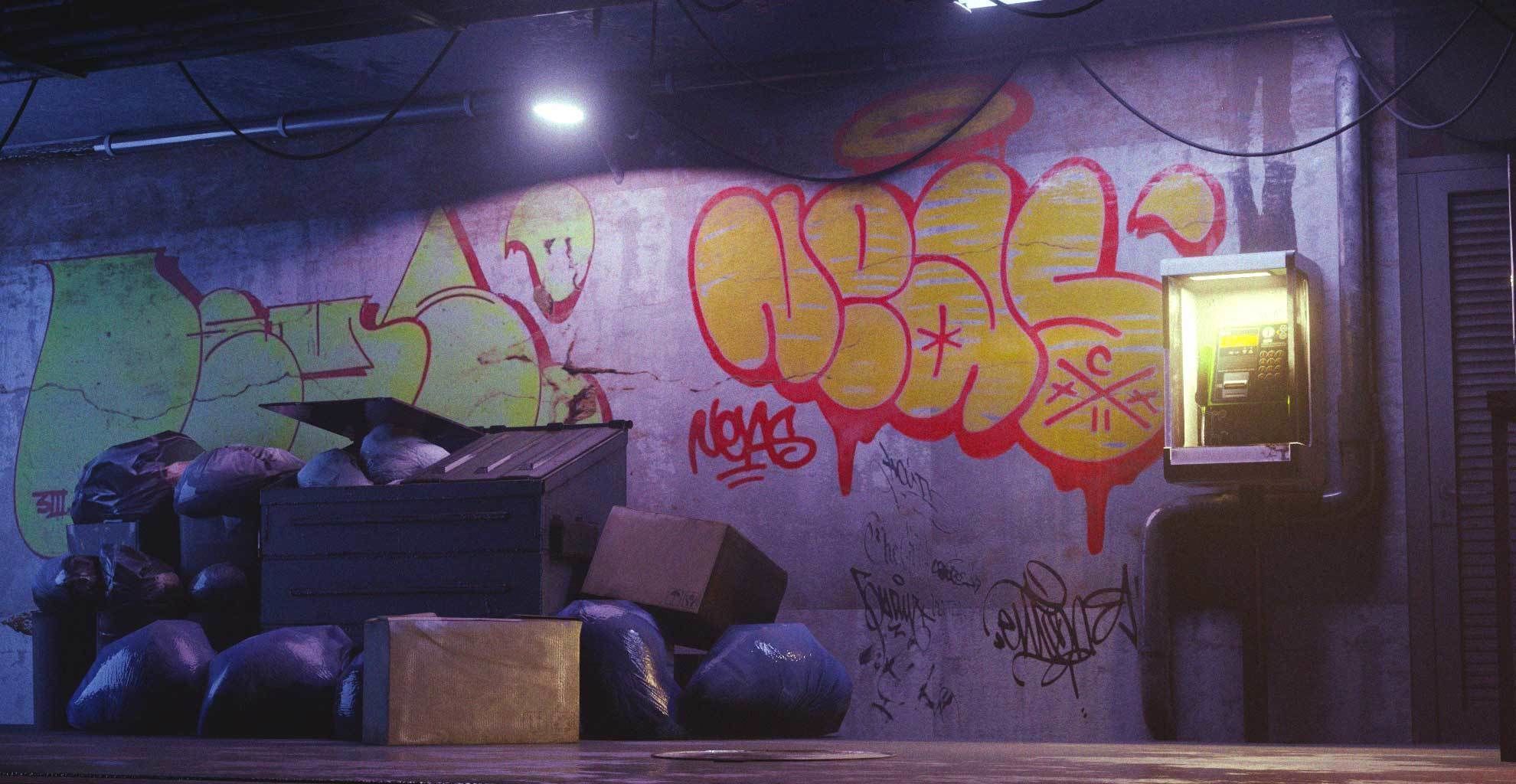 Cyberpunk Suburb Street 3D model_20