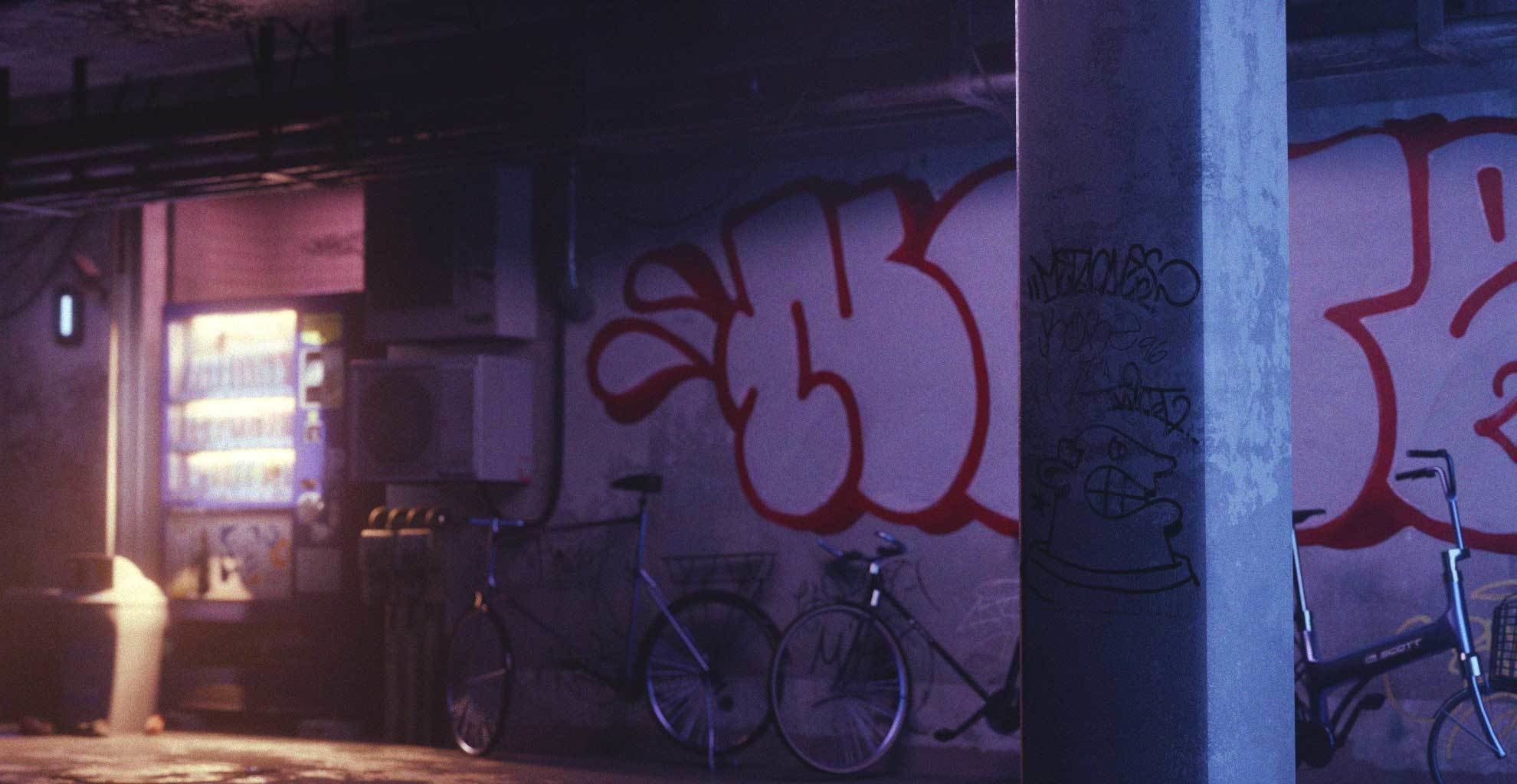 Cyberpunk Suburb Street 3D model_12