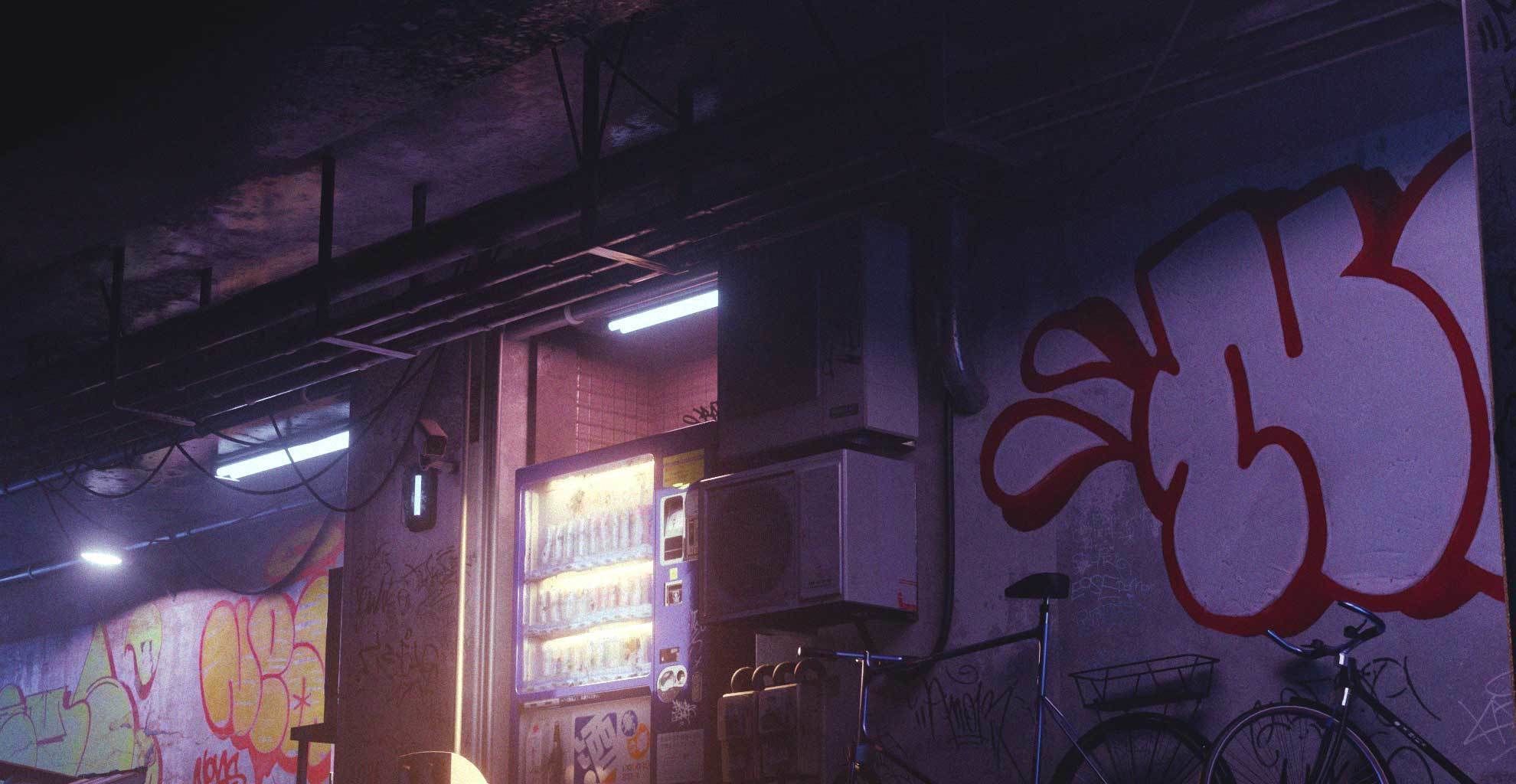 Cyberpunk Suburb Street 3D model_6