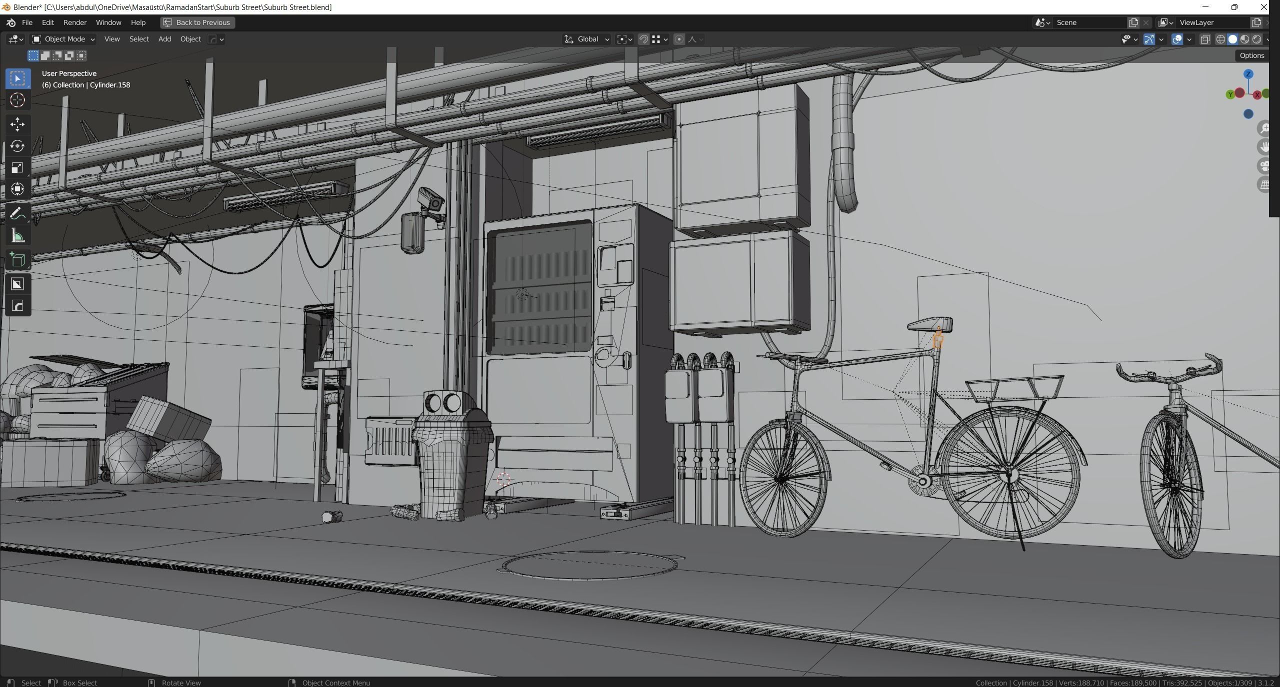 Cyberpunk Suburb Street 3D model_18