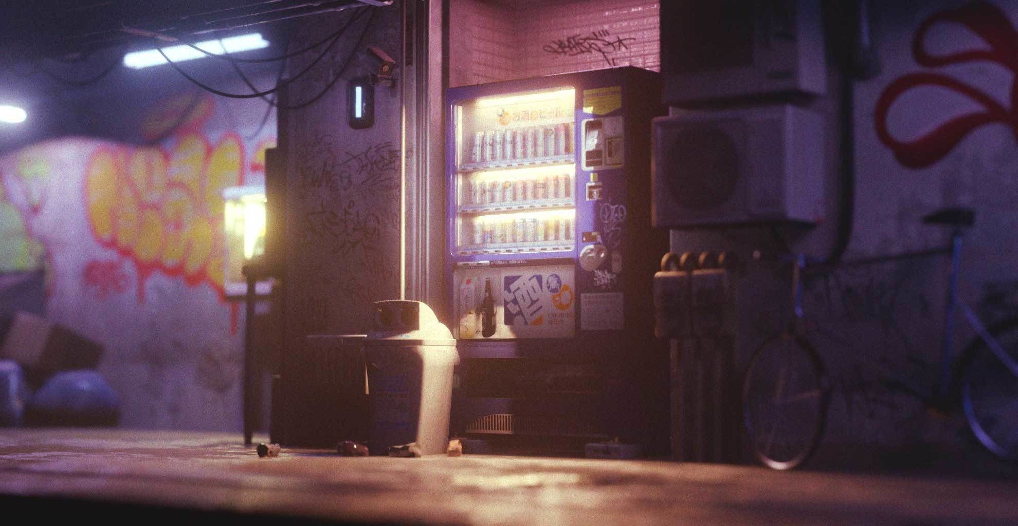 Cyberpunk Suburb Street 3D model_8