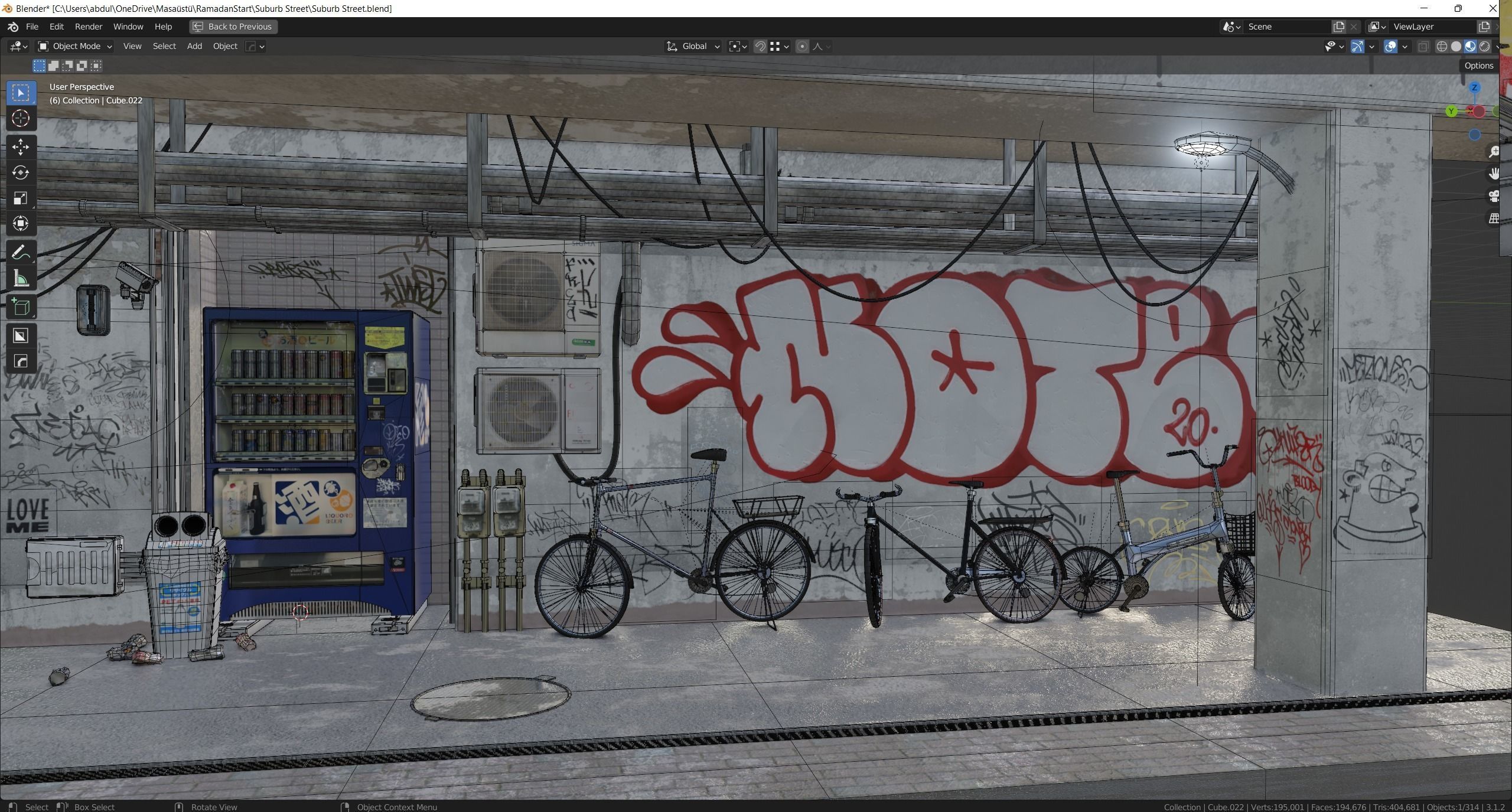 Cyberpunk Suburb Street 3D model_3