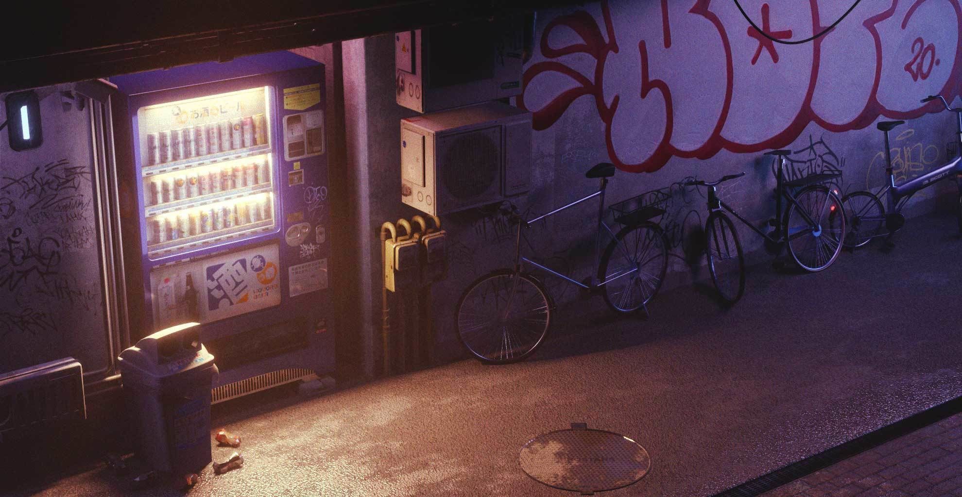 Cyberpunk Suburb Street 3D model_25