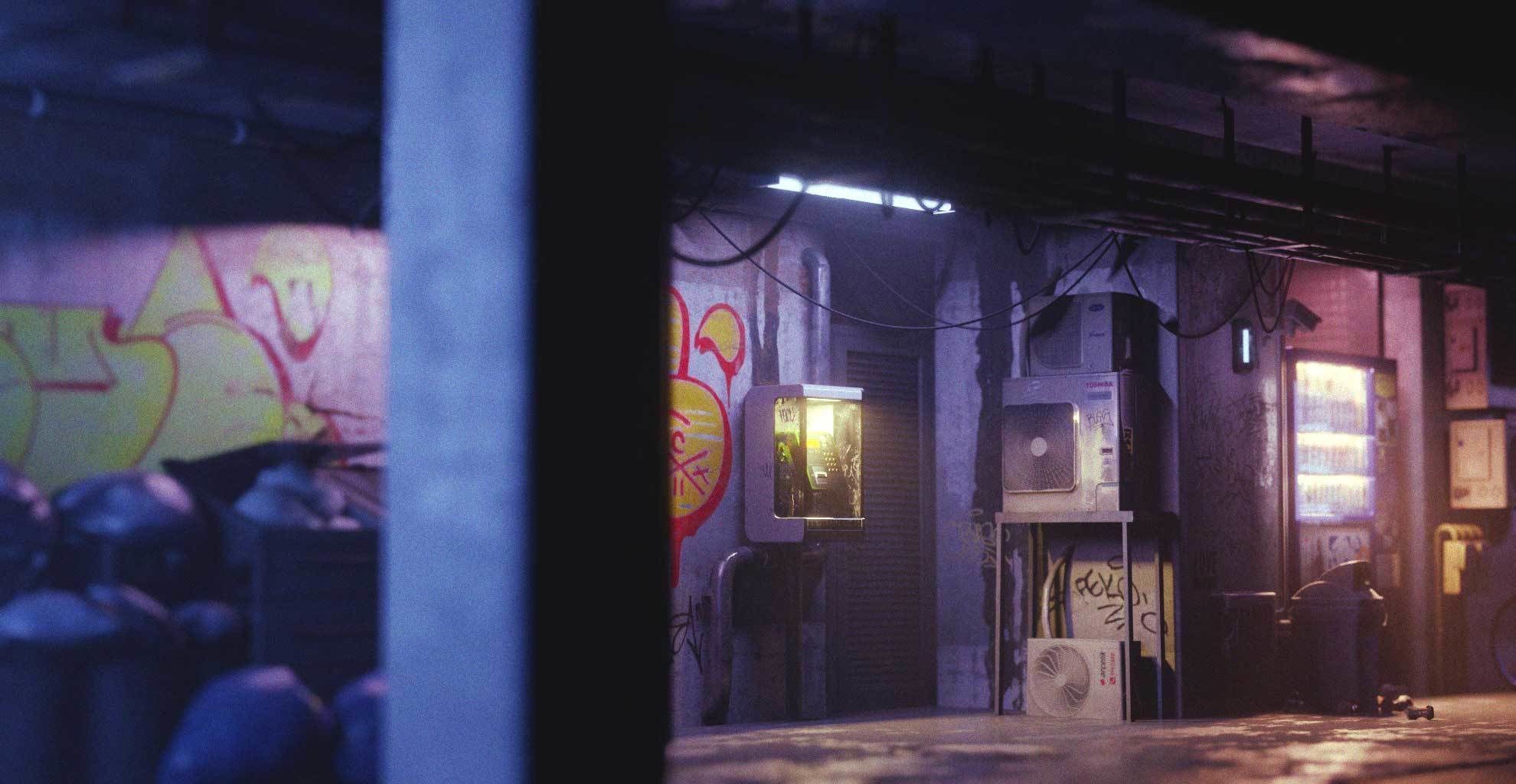 Cyberpunk Suburb Street 3D model_9