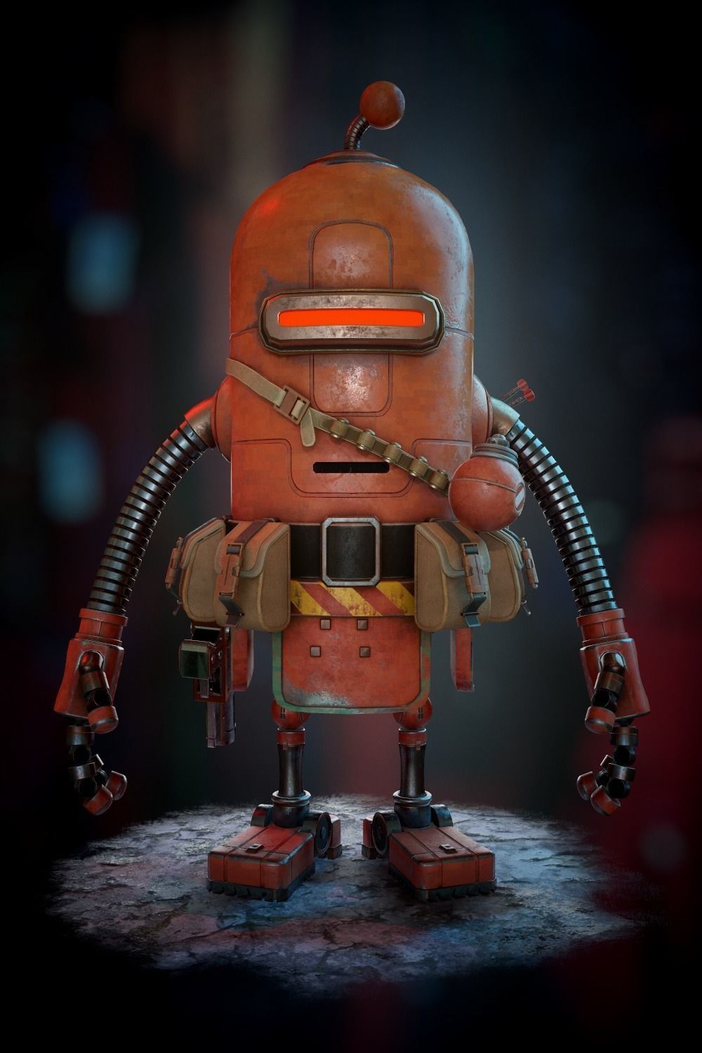 Rusty The Robot Low-poly 3D model_5