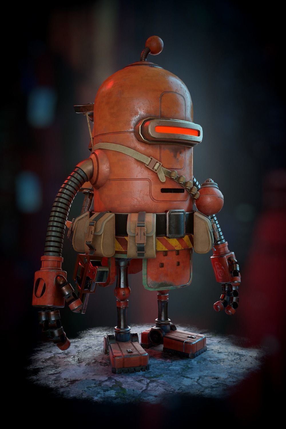 Rusty The Robot Low-poly 3D model_6