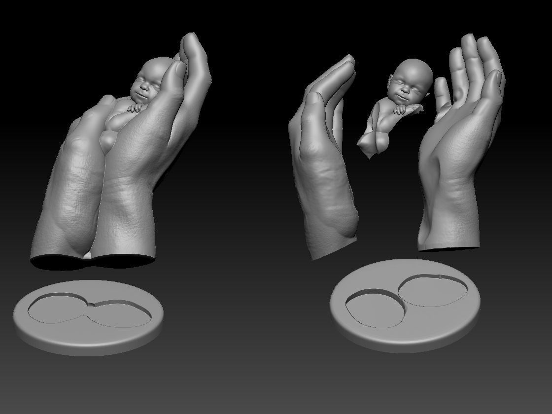 BABY IN TWO HANDS 3D print model_2