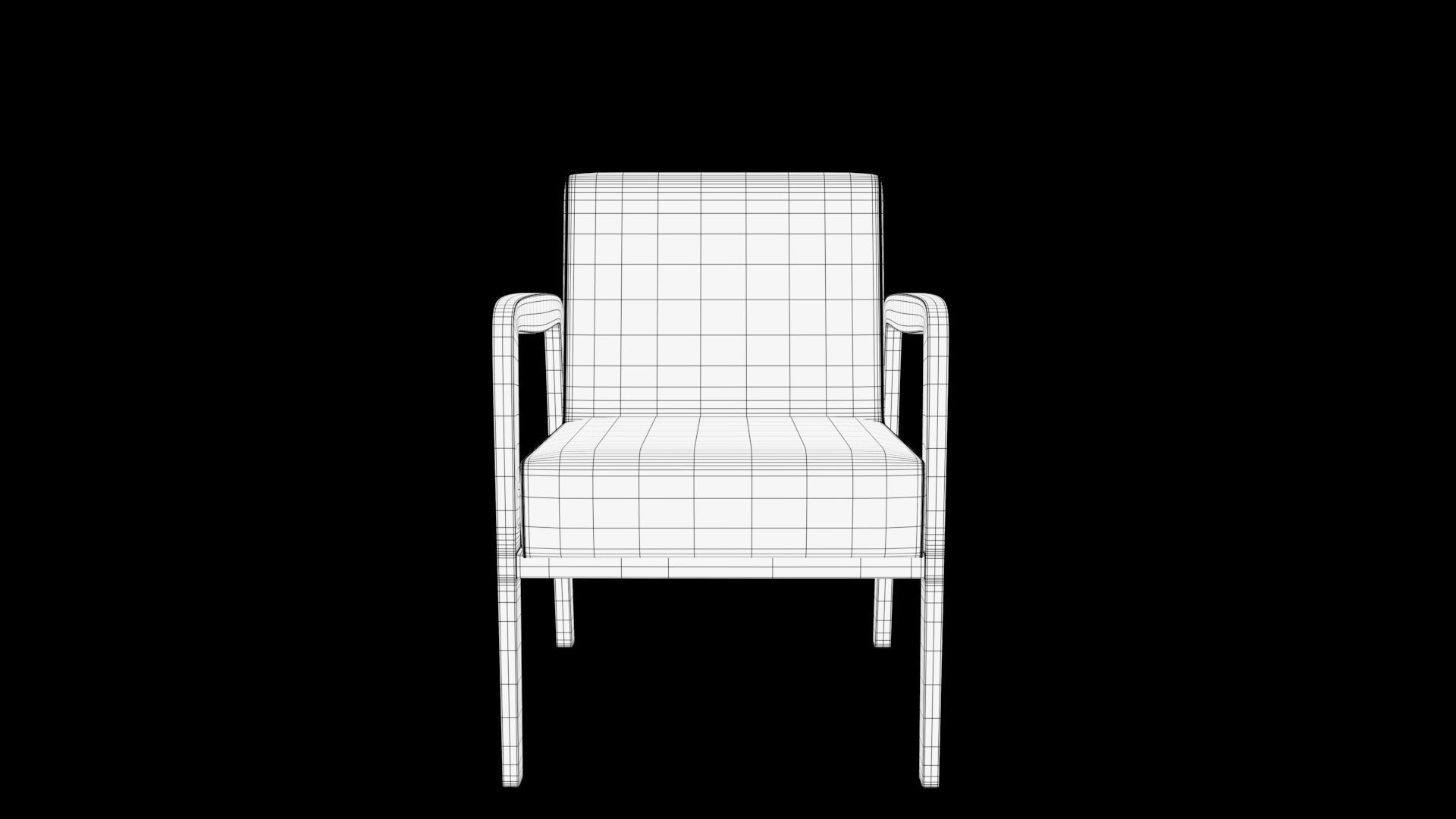 chair leather Low-poly 3D model_5