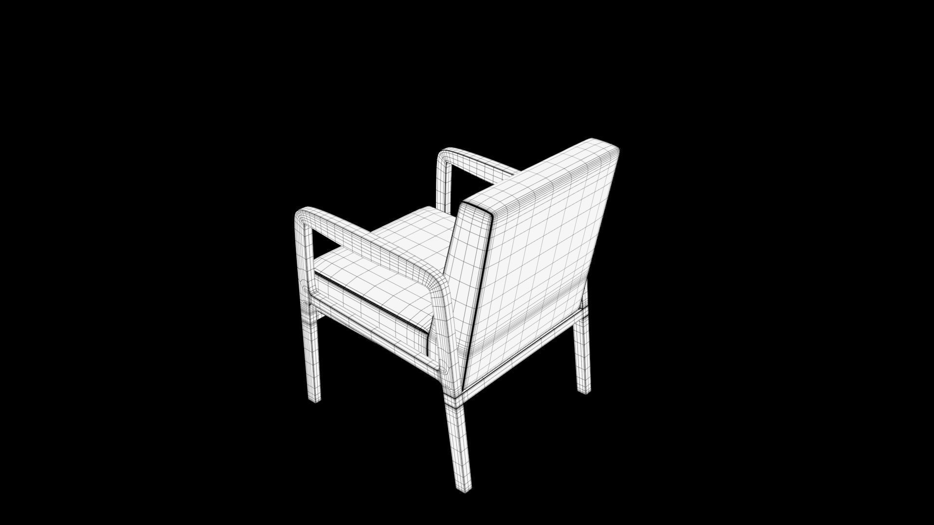chair leather Low-poly 3D model_9