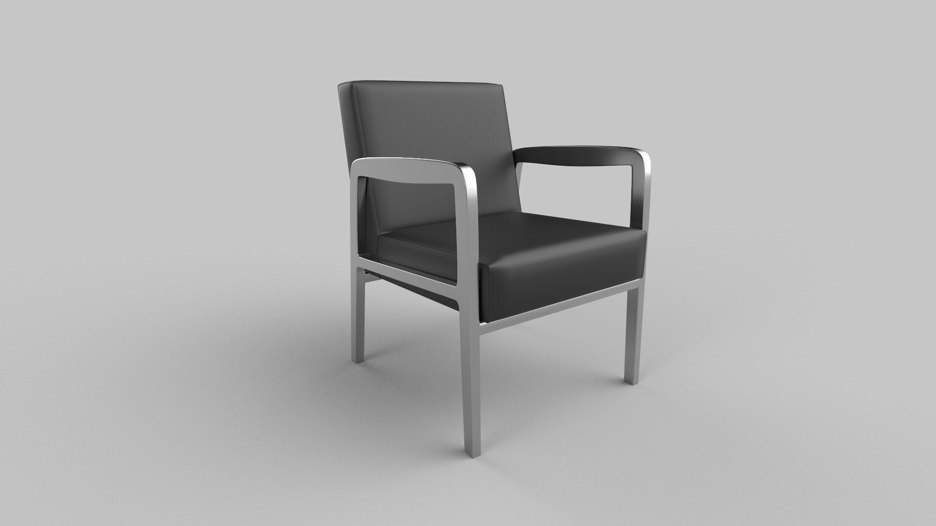 chair leather Low-poly 3D model_2