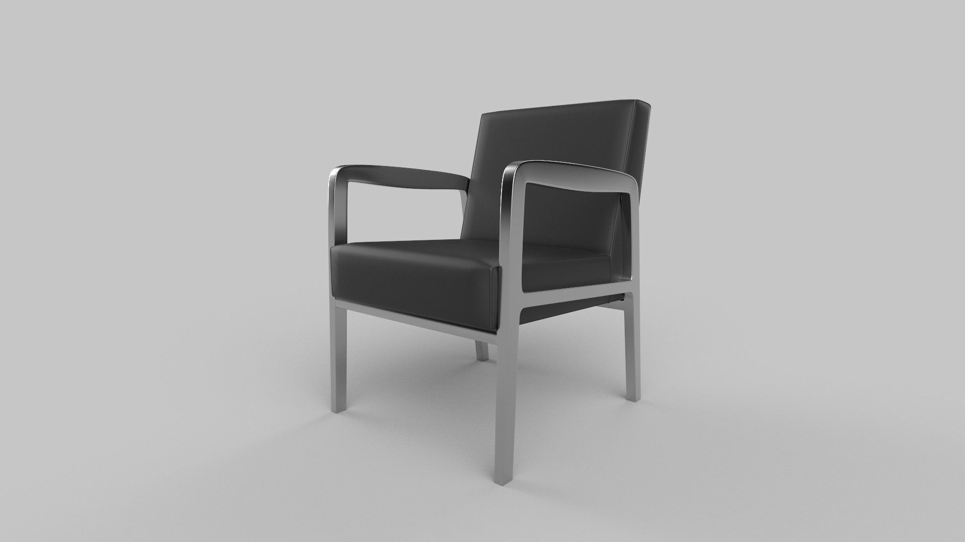 chair leather Low-poly 3D model_1