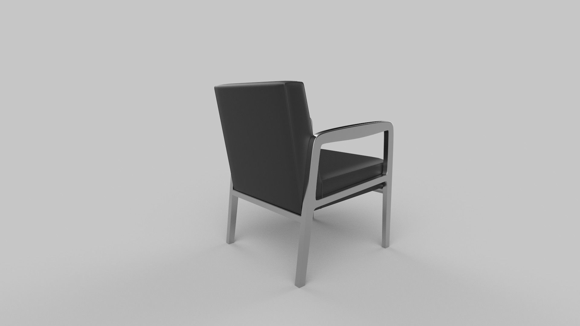 chair leather Low-poly 3D model_3