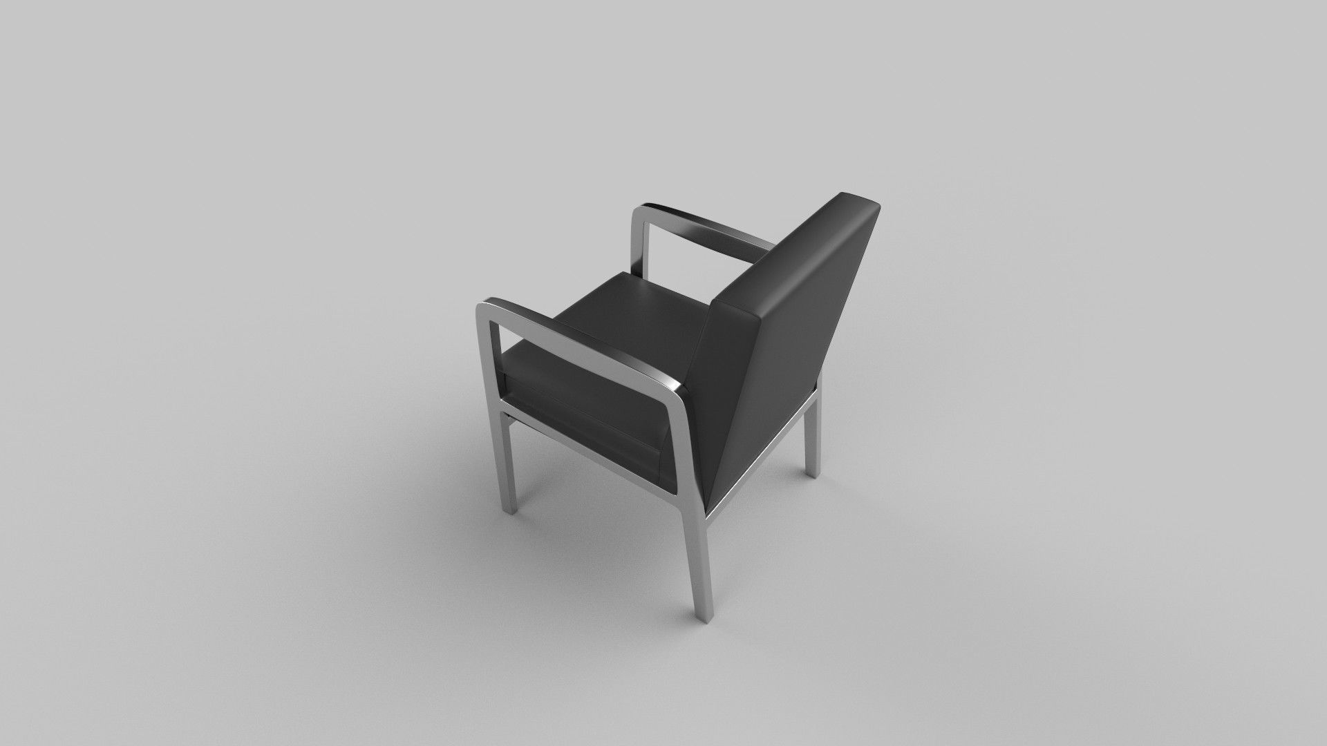 chair leather Low-poly 3D model_4