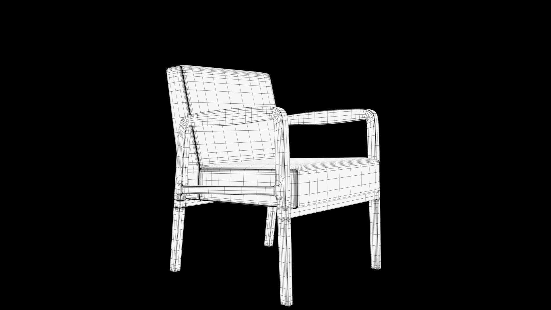 chair leather Low-poly 3D model_7