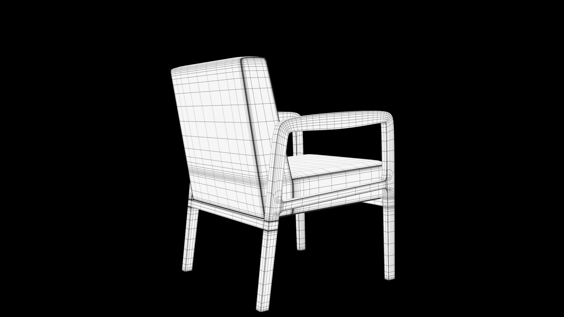 chair leather Low-poly 3D model_8
