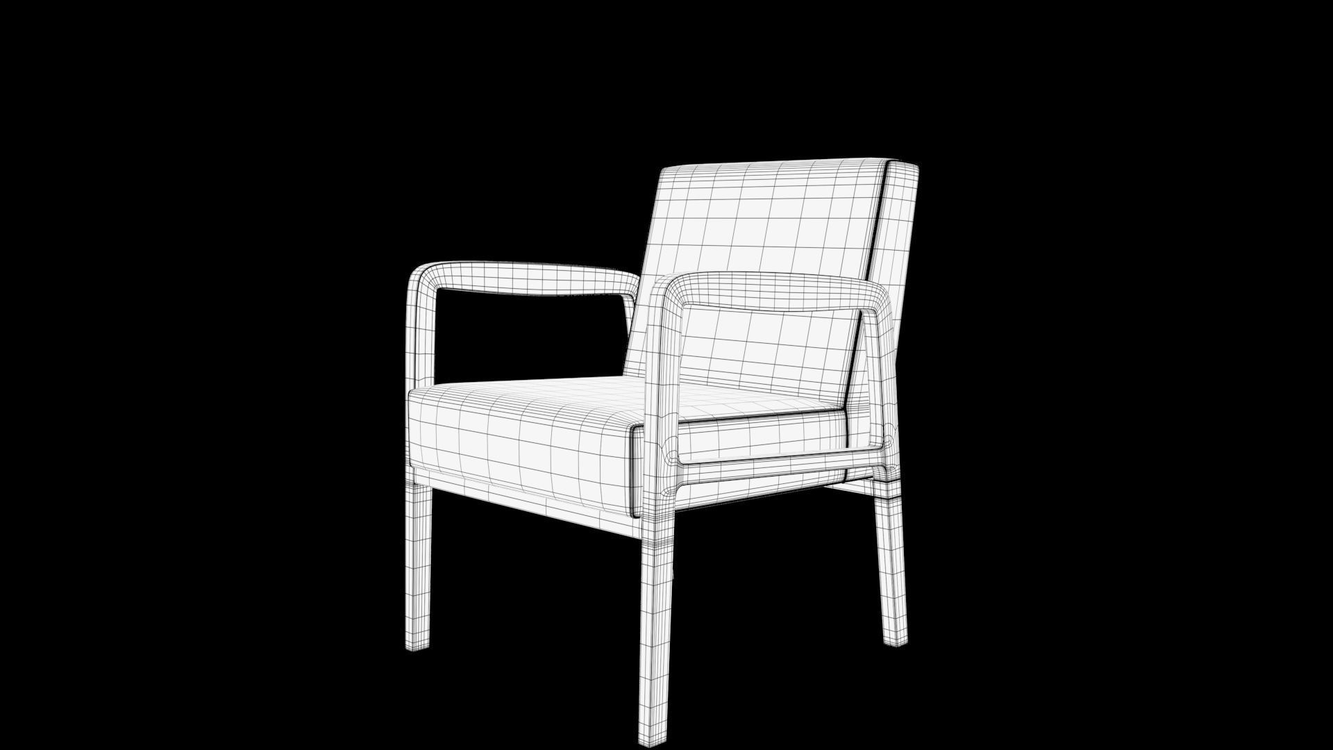chair leather Low-poly 3D model_6
