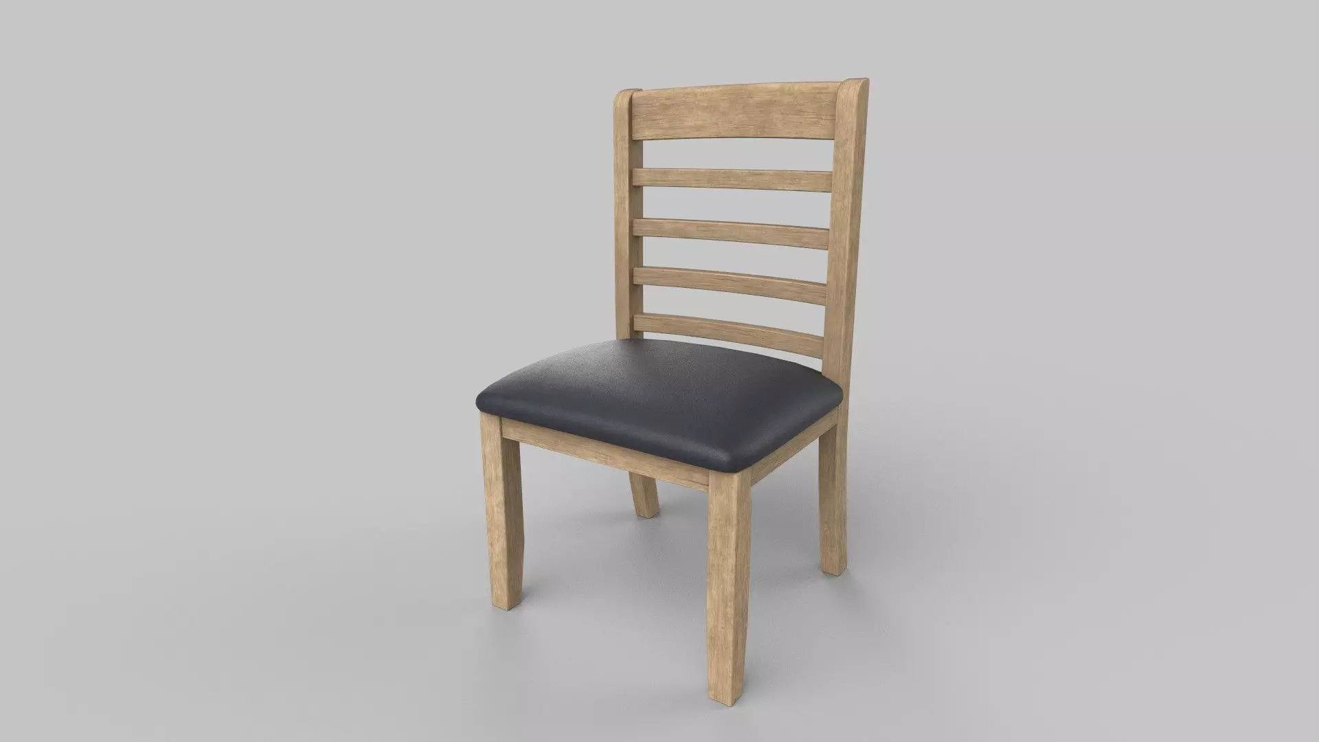chair wooden Low-poly 3D model_0