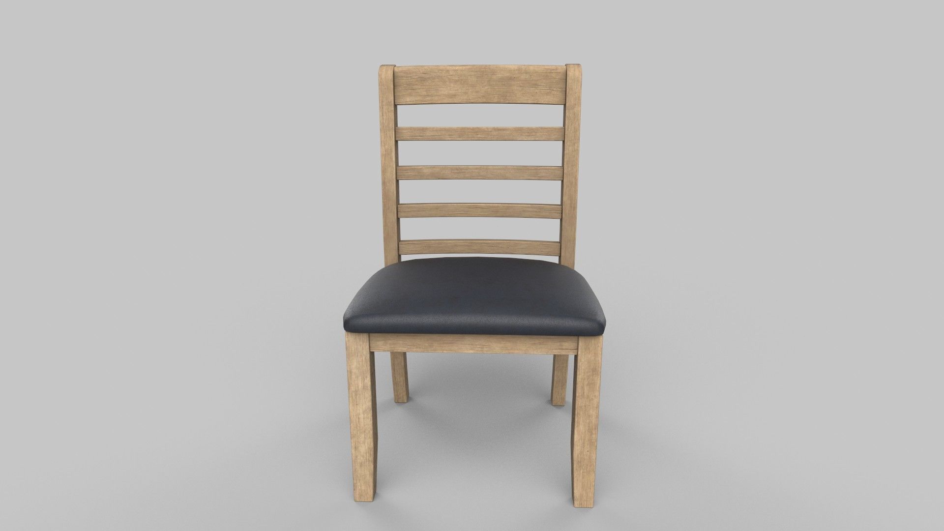 chair wooden Low-poly 3D model_1