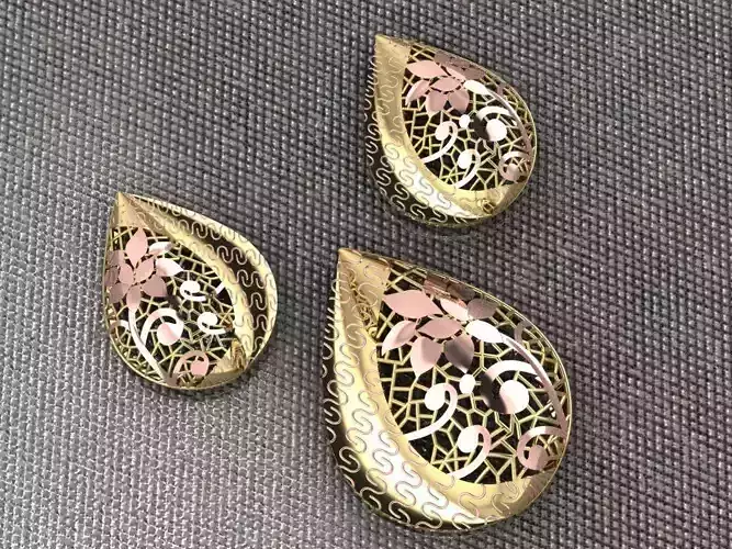 Locket Set pair of gold and earrings