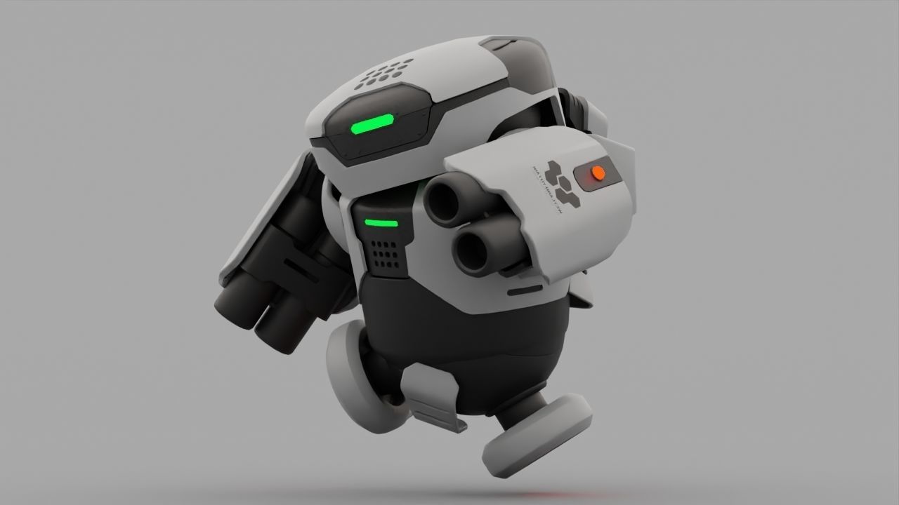 Combat Robot NIOVI  rigged 3D model_2