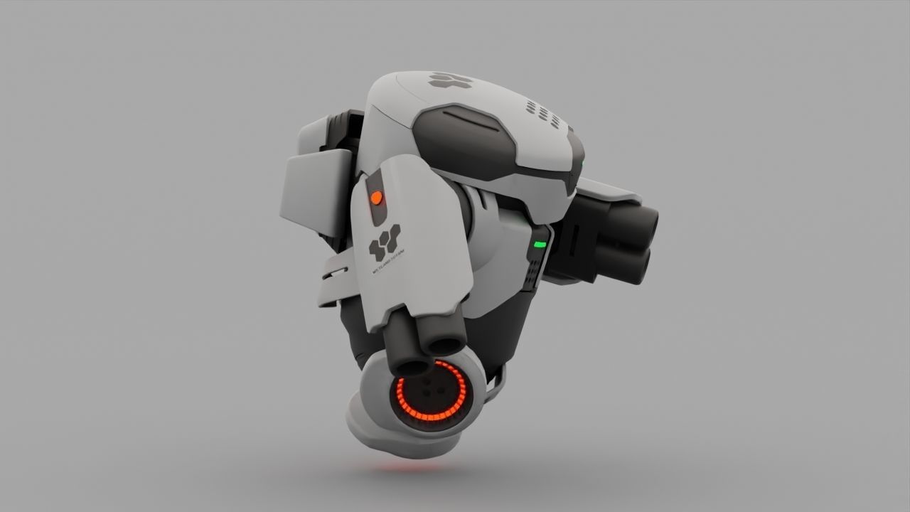 Combat Robot NIOVI  rigged 3D model_9