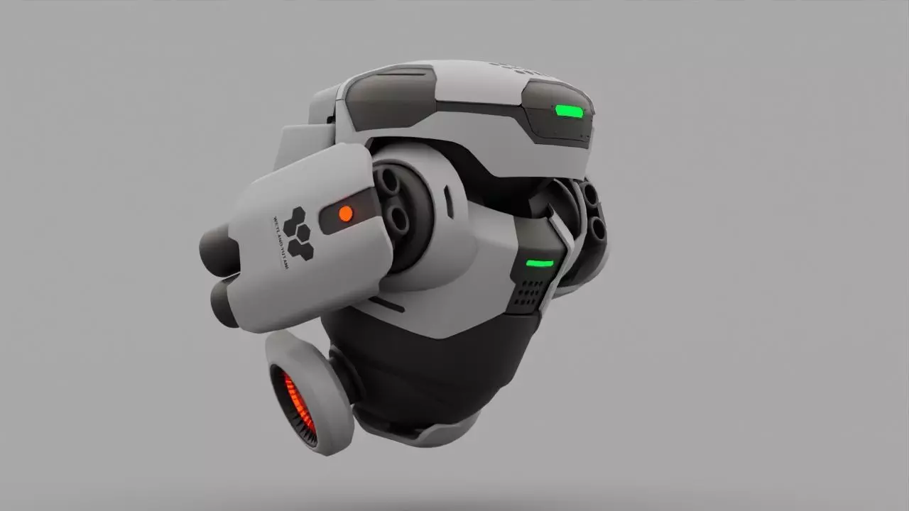 Combat Robot NIOVI  rigged 3D model_0