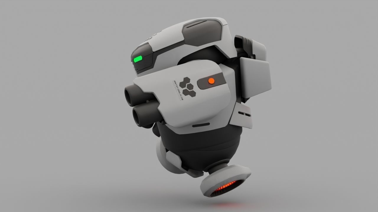 Combat Robot NIOVI  rigged 3D model_3