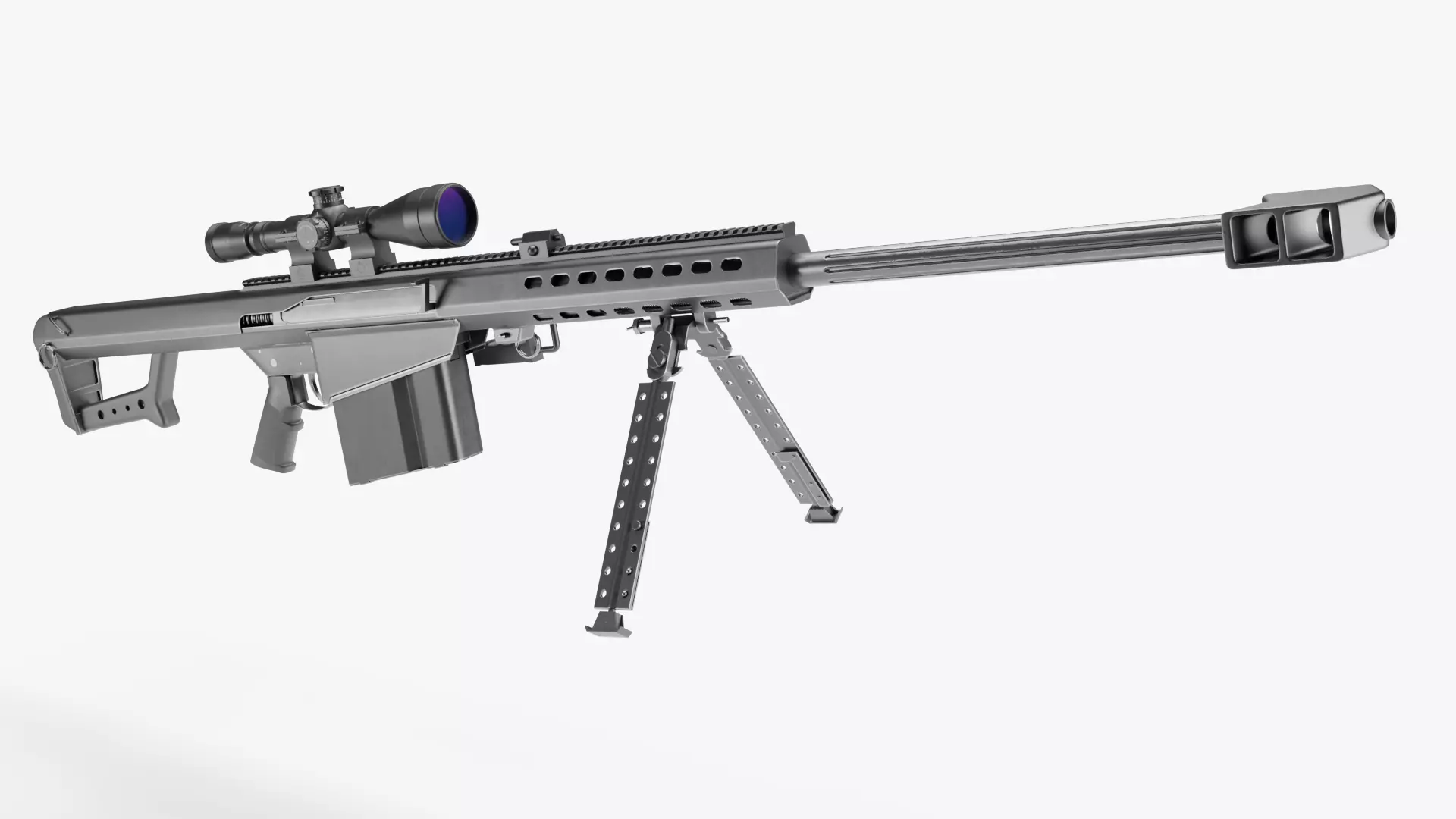 Barrett M82 With Stand Sniper Rifle 3D model_0