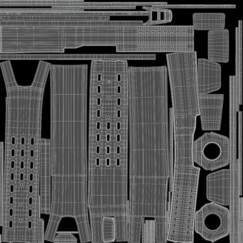 Barrett M82 With Stand Sniper Rifle 3D model_32