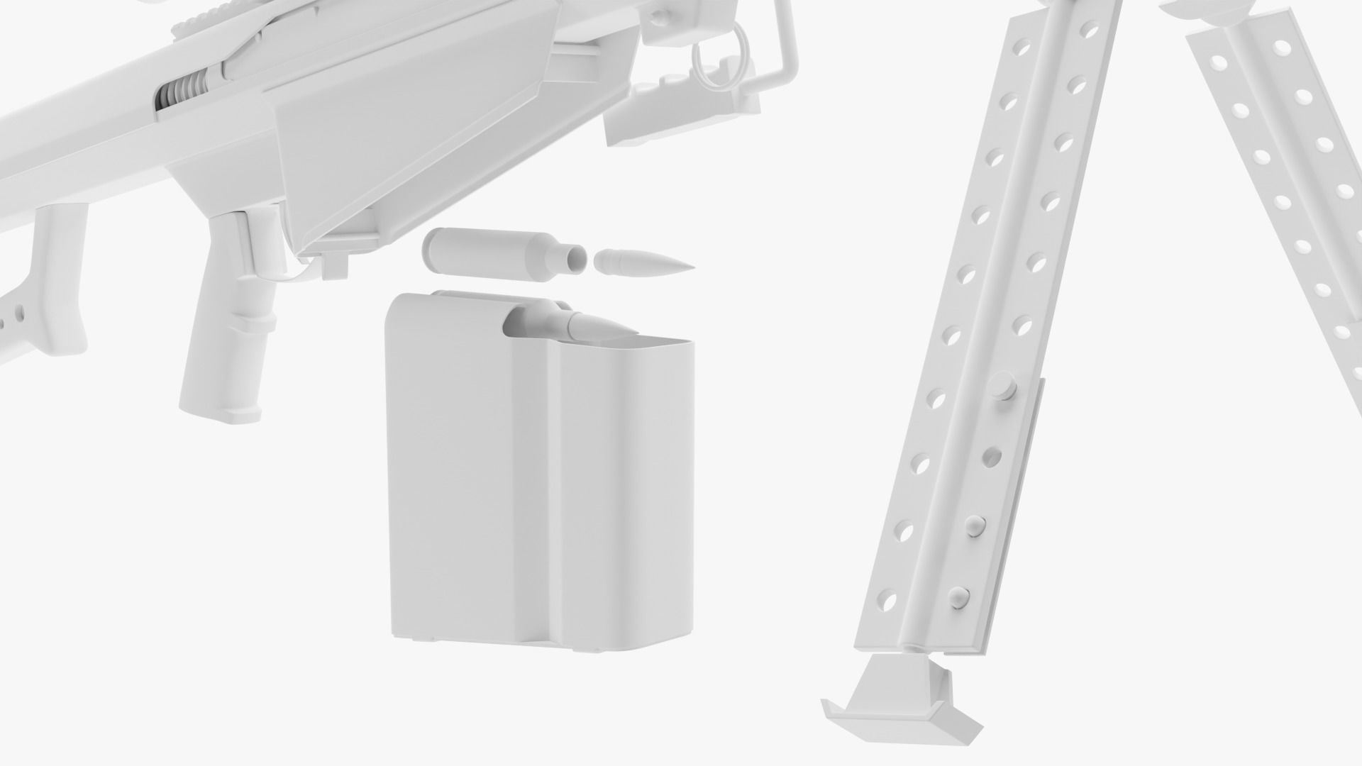 Barrett M82 With Stand Sniper Rifle 3D model_18