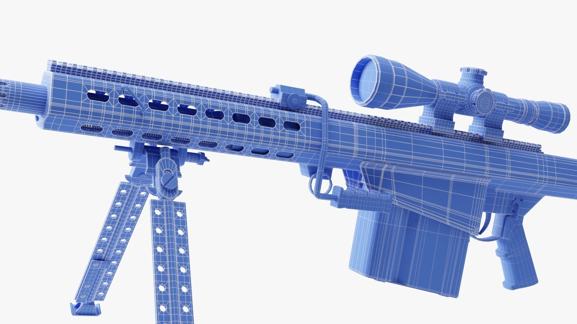 Barrett M82 With Stand Sniper Rifle 3D model_24