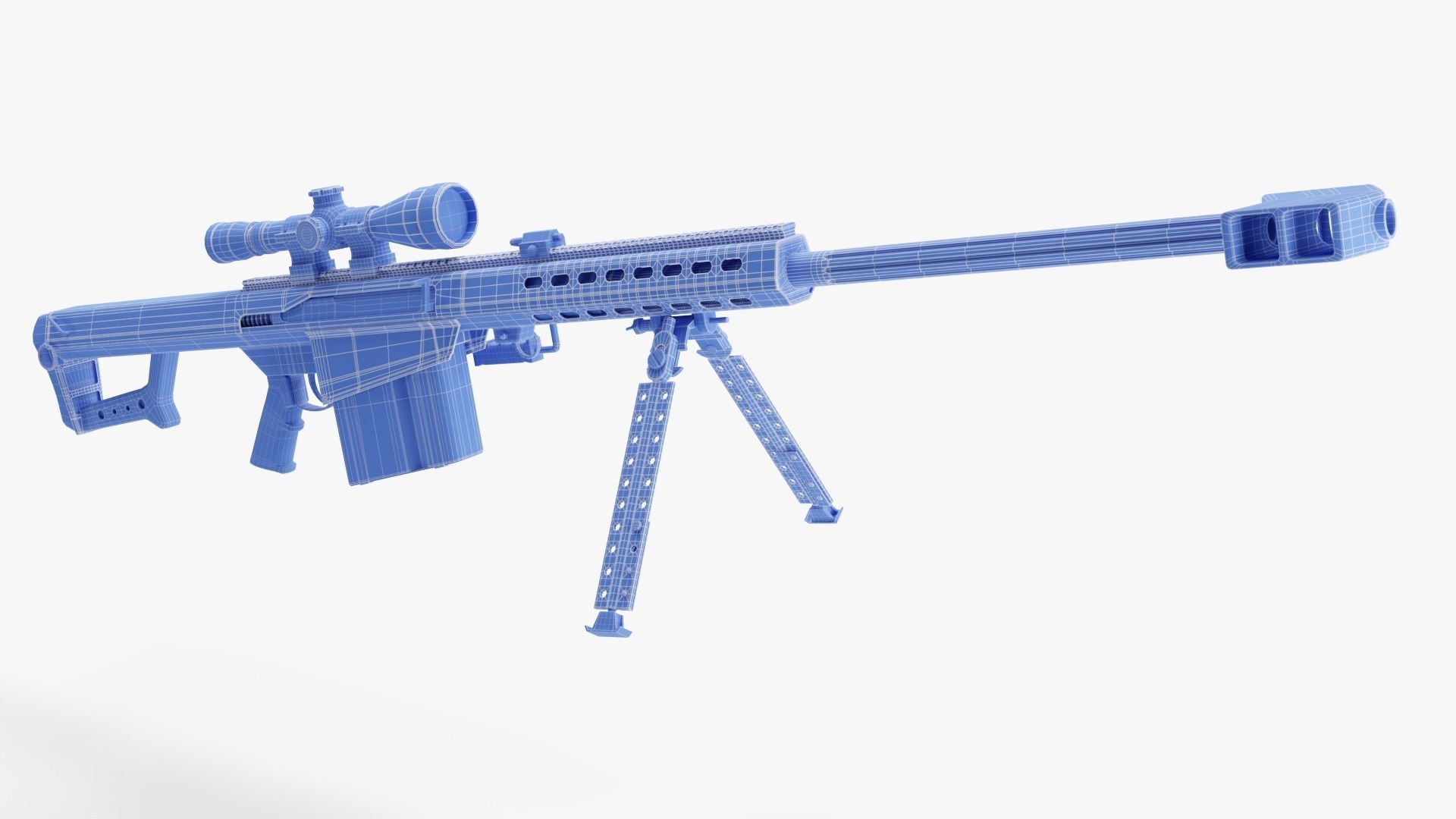 Barrett M82 With Stand Sniper Rifle 3D model_20