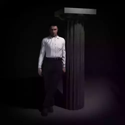 White Male Leaning 3D model