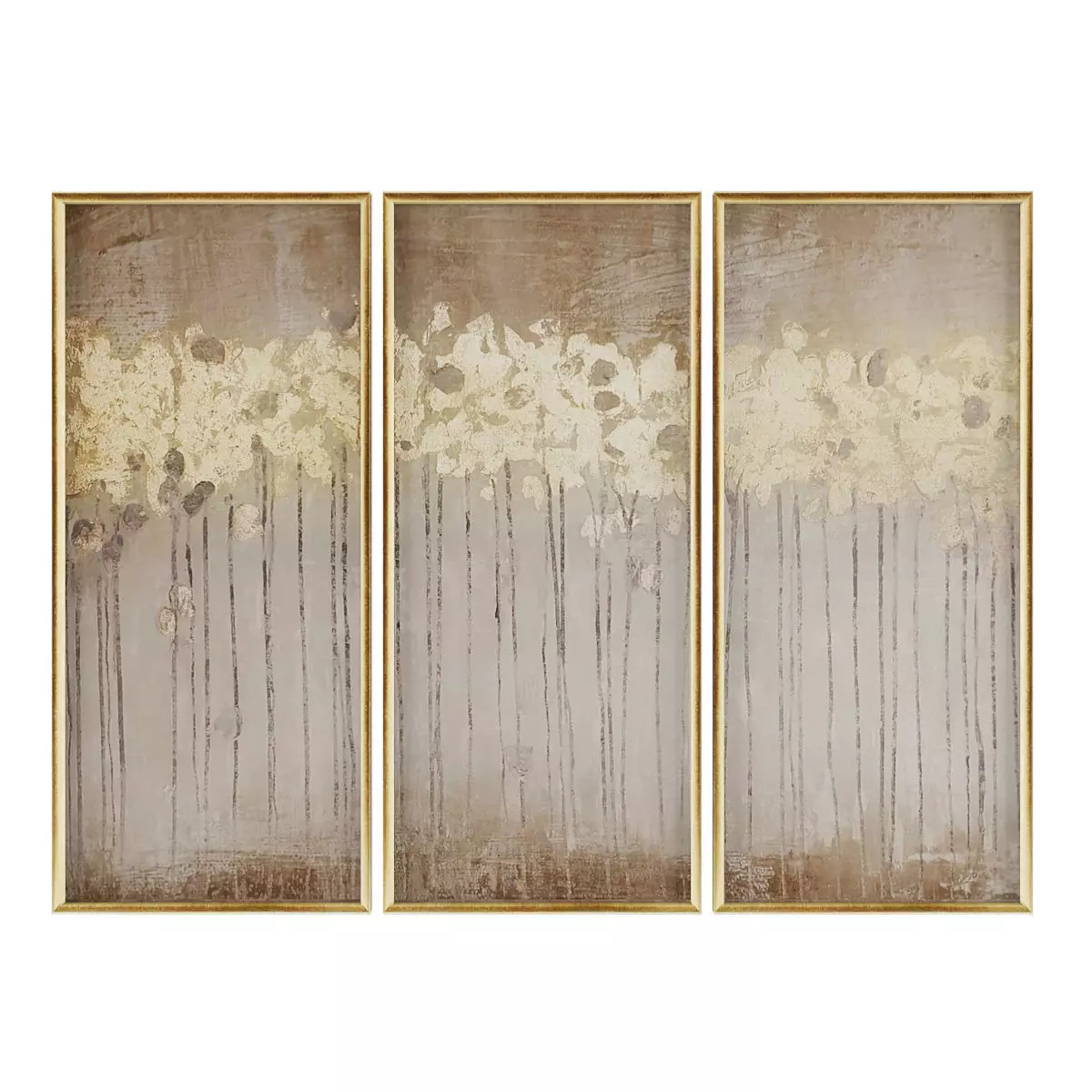 Pictures308 Piece Gold Leaf Wall Art Set Low-poly 3D model_0