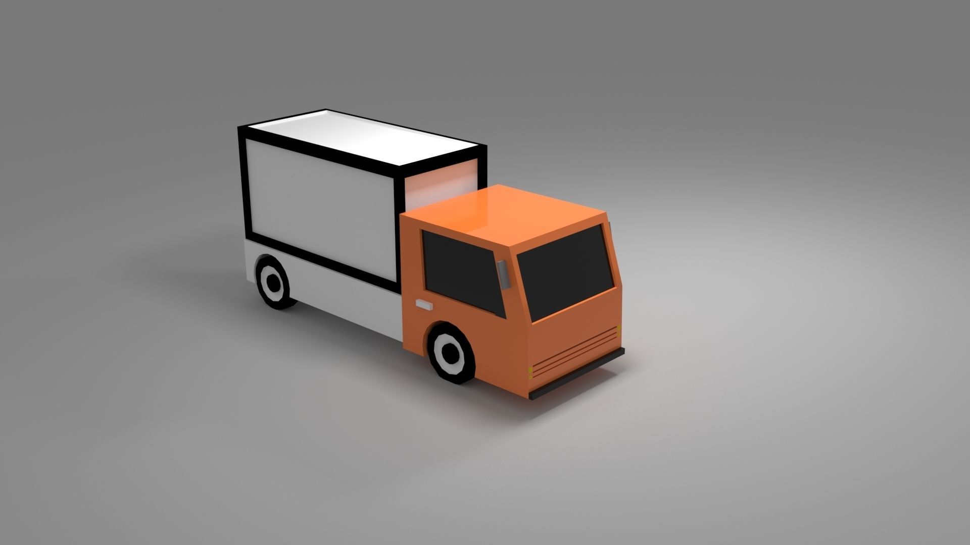 Cartoon Low Poly Truck Low-poly  Low-poly 3D model_1