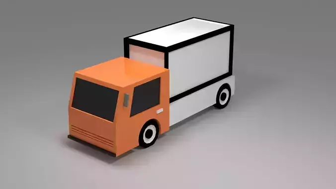 Cartoon Low Poly Truck Low-poly  Low-poly 3D model