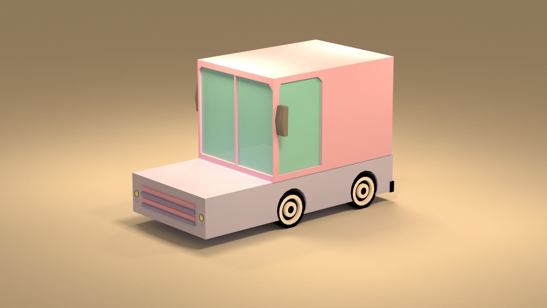 Cartoon Low Poly  Crossover Car Low-poly 3D model Low-poly 3D model_1