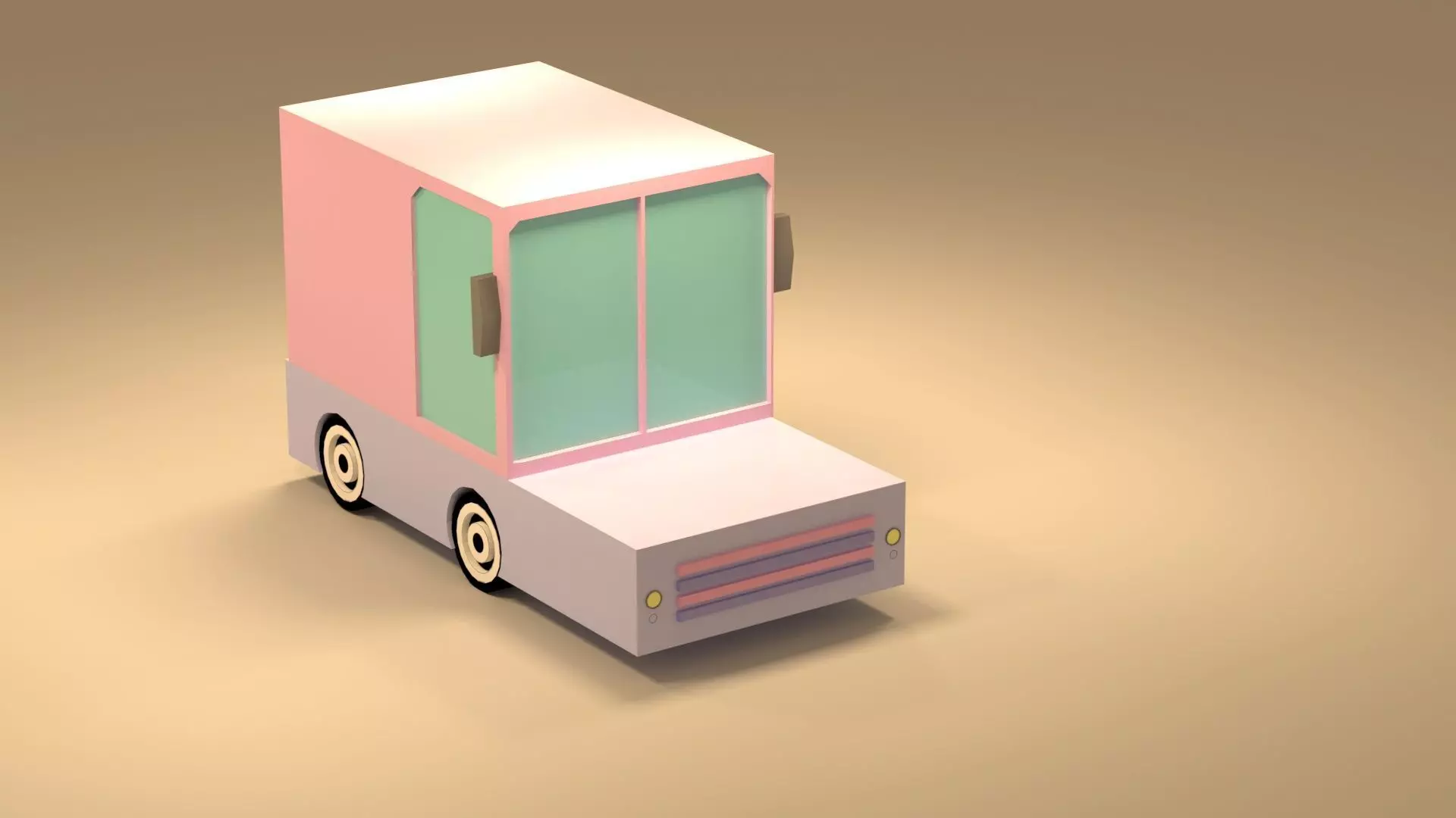 Cartoon Low Poly  Crossover Car Low-poly 3D model Low-poly 3D model_0