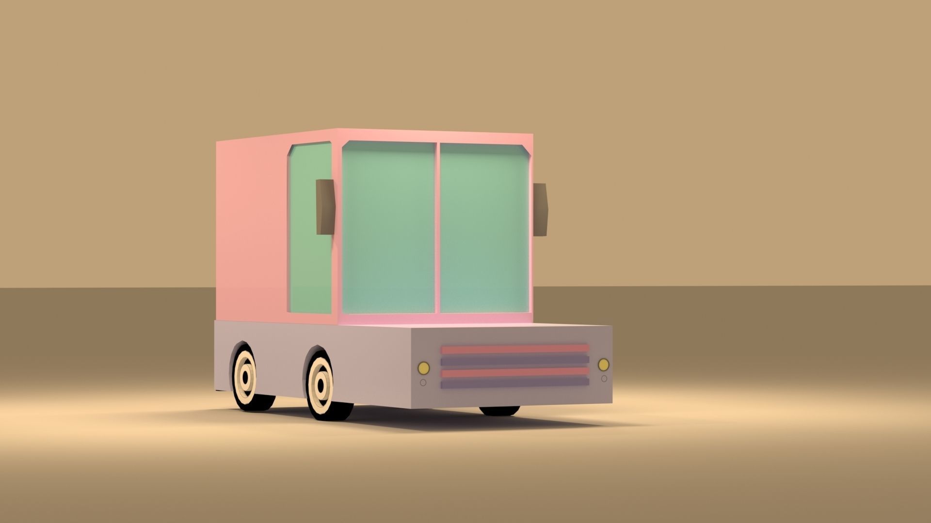 Cartoon Low Poly  Crossover Car Low-poly 3D model Low-poly 3D model_2