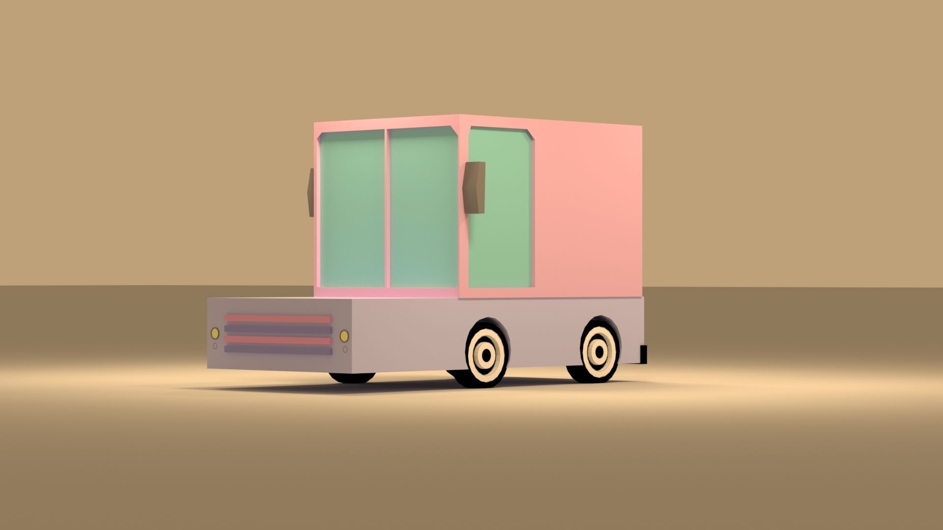 Cartoon Low Poly  Crossover Car Low-poly 3D model Low-poly 3D model_4