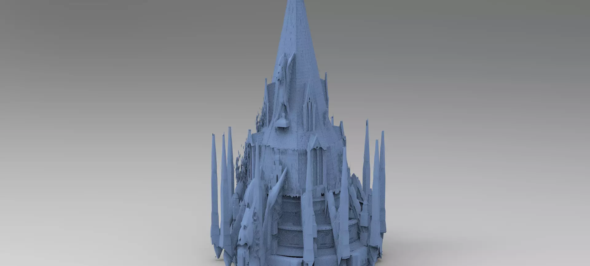 Medieval Lion Tower Overgrown Turret Tower 7 3D model