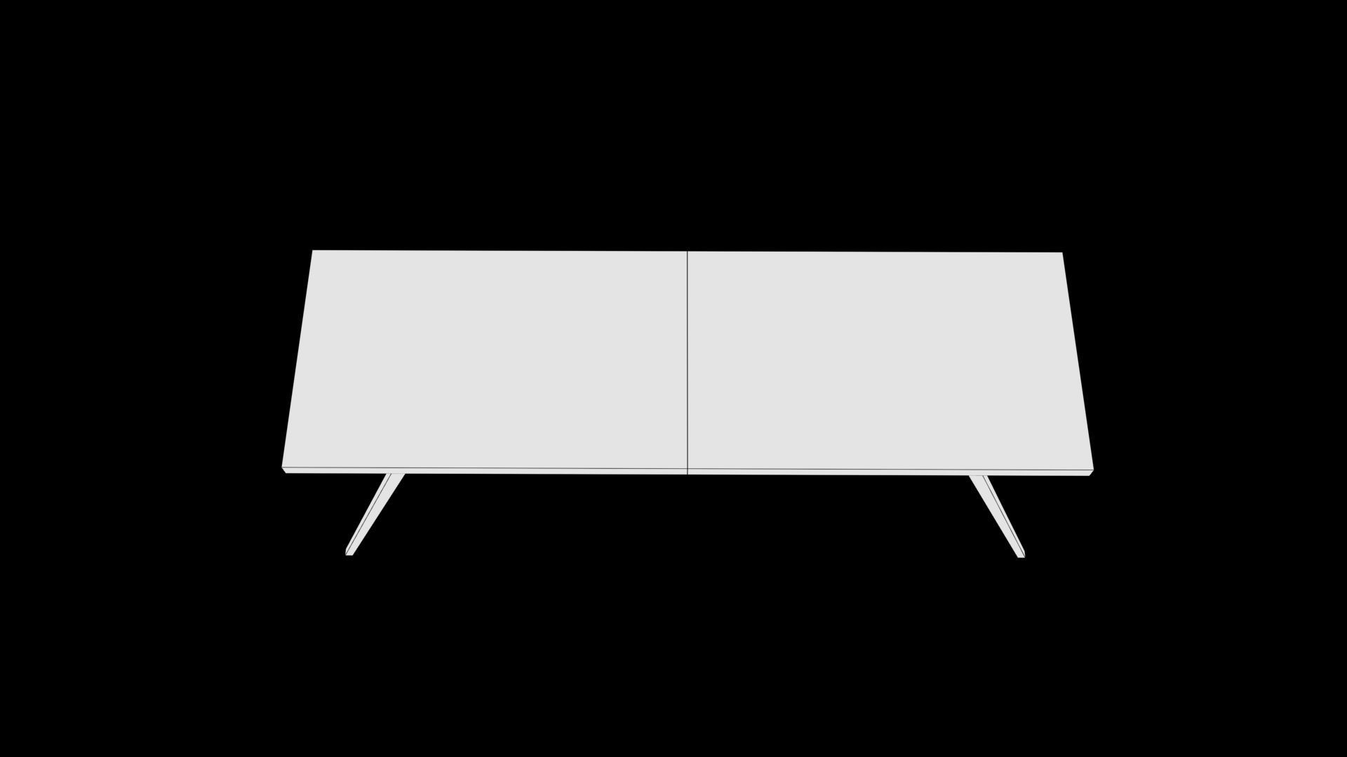 table wooden console with legs Low-poly 3D model_8