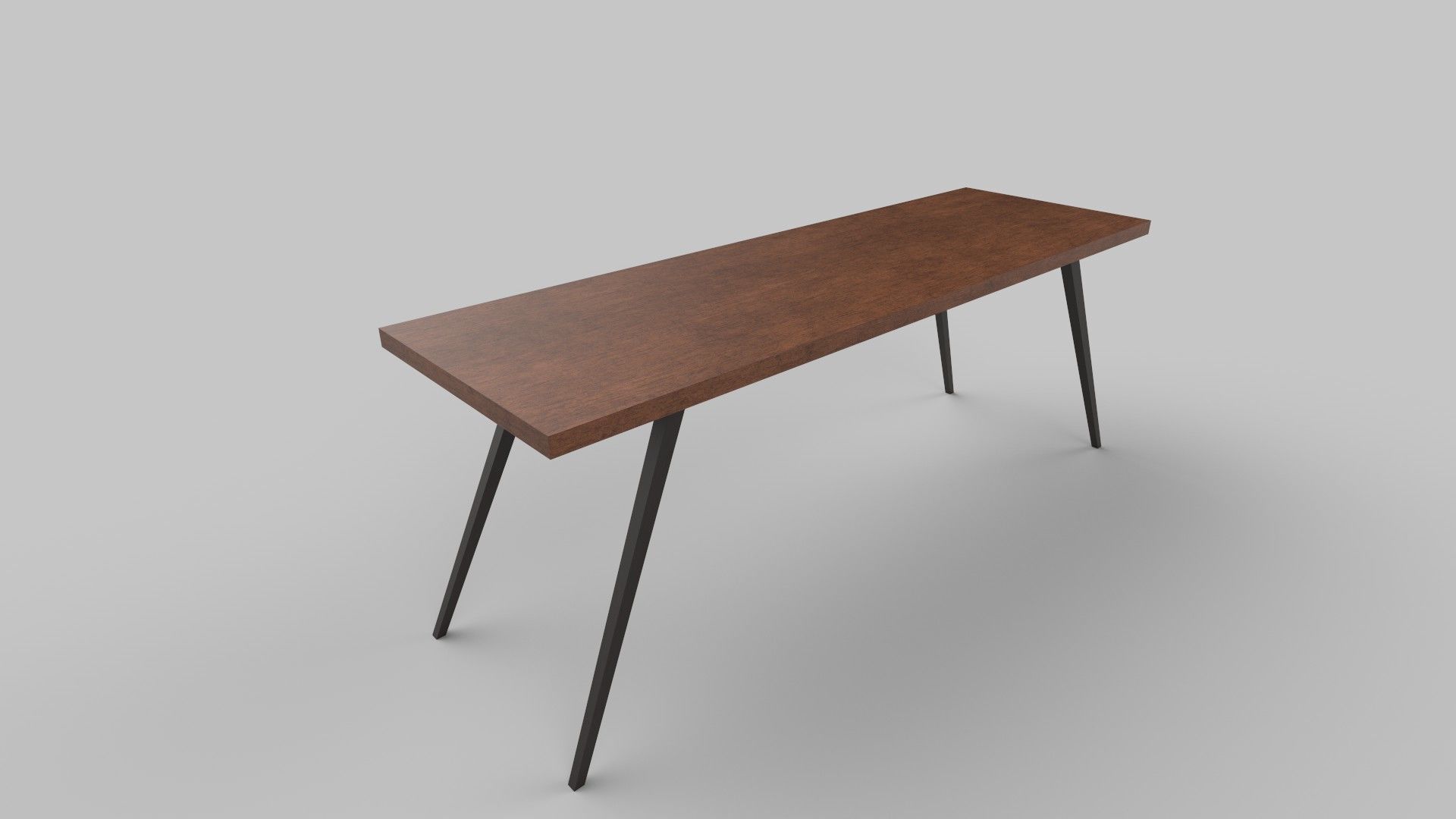 table wooden console with legs Low-poly 3D model_2
