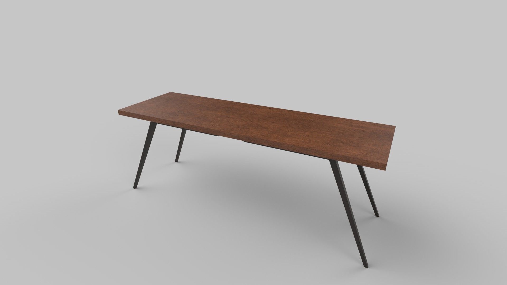 table wooden console with legs Low-poly 3D model_1
