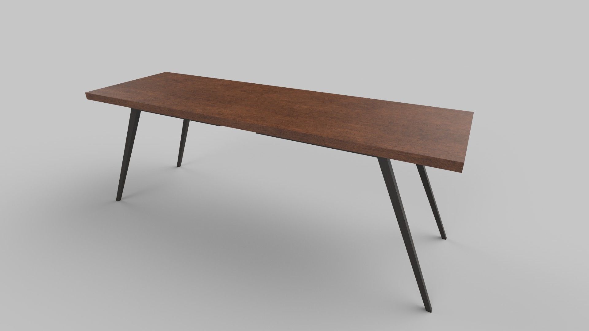 table wooden console with legs Low-poly 3D model_4