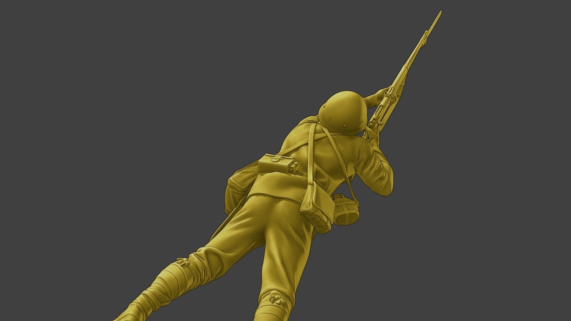 Japanese soldier ww2 Shoot Lying J2 3D print model_22