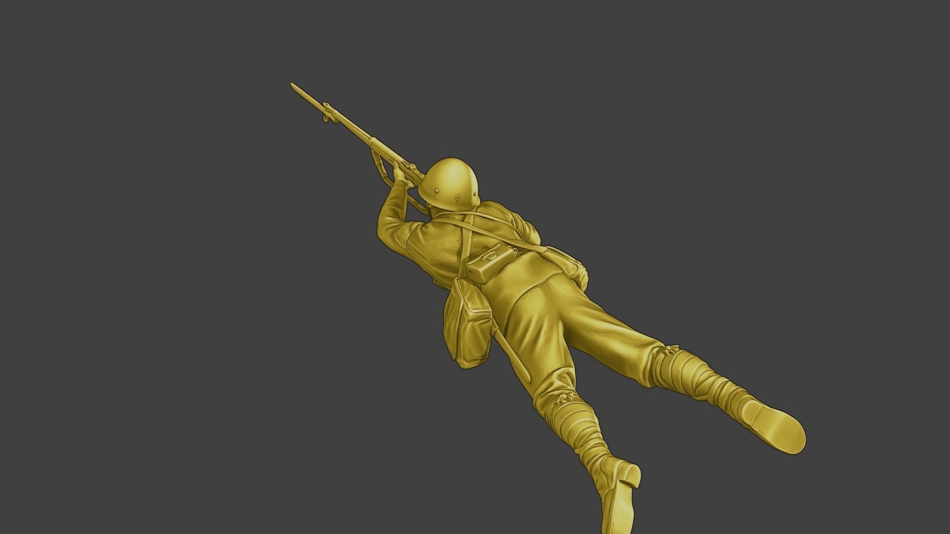 Japanese soldier ww2 Shoot Lying J2 3D print model_5