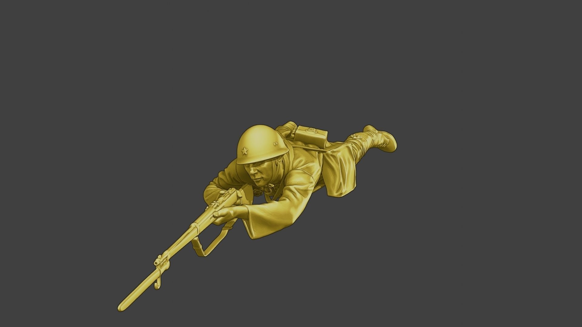 Japanese soldier ww2 Shoot Lying J2 3D print model_31