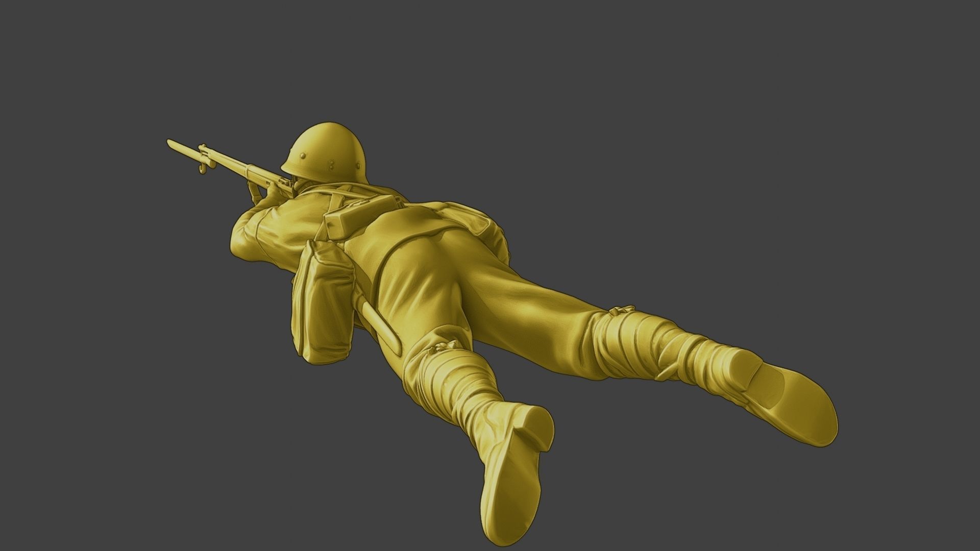 Japanese soldier ww2 Shoot Lying J2 3D print model_24