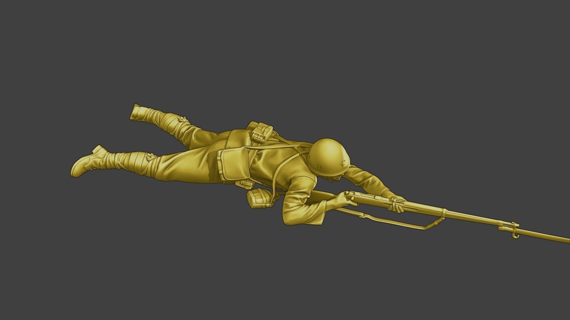 Japanese soldier ww2 Shoot Lying J2 3D print model_9